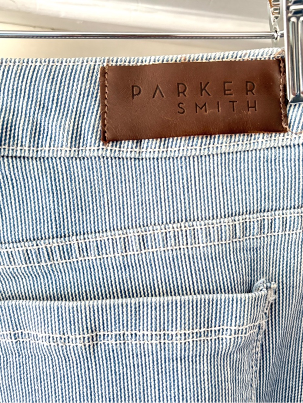 Parker Smith Railroad Striped Pinstripe Wide Leg Jeans Size 30 EU 10 US - Picture 13 of 15